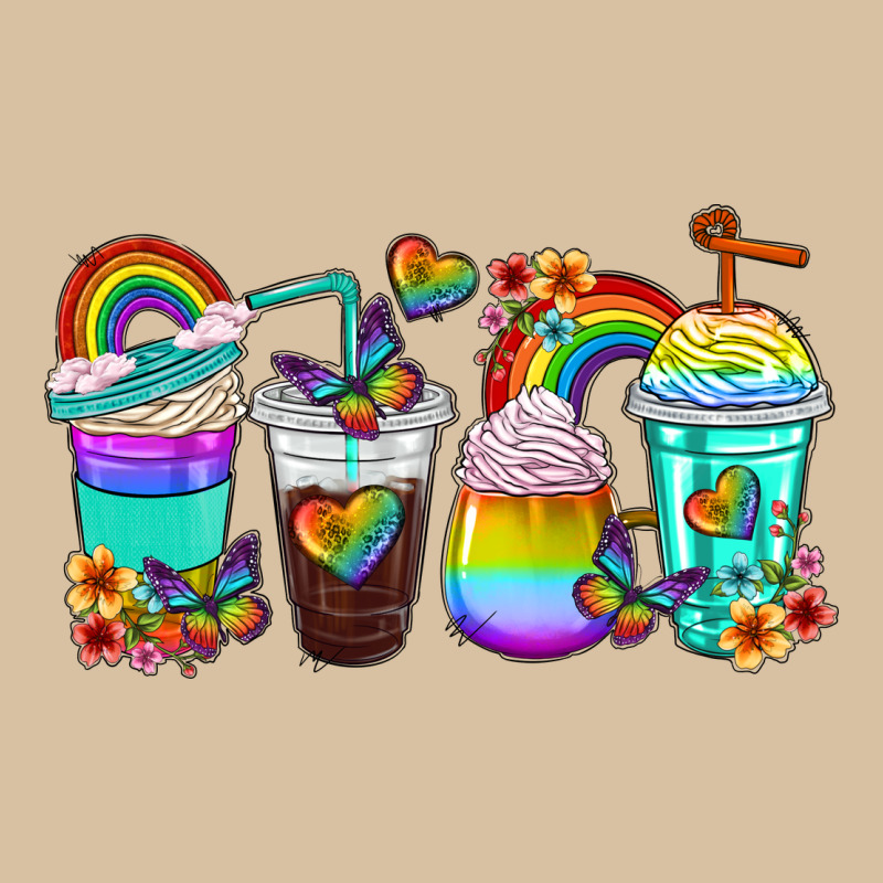 Rainbow Coffee Cups Heavyweight Hoodie by texasbilliewilder | Teevron