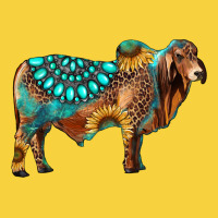 Brahman Bull Gemstone Turquoise And Sunflower Premium Sweatshirt | Teevron