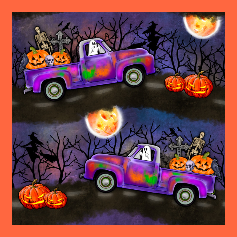 Halloween Spooky Truck Seamless Pattern Premium Hoodie by BundleAndBundleShop | Teevron