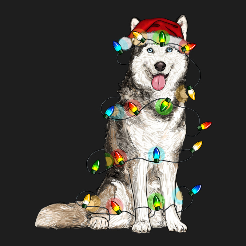 Husky Christmas Lights Heavyweight Hoodie by RanaPortraitStore | Teevron
