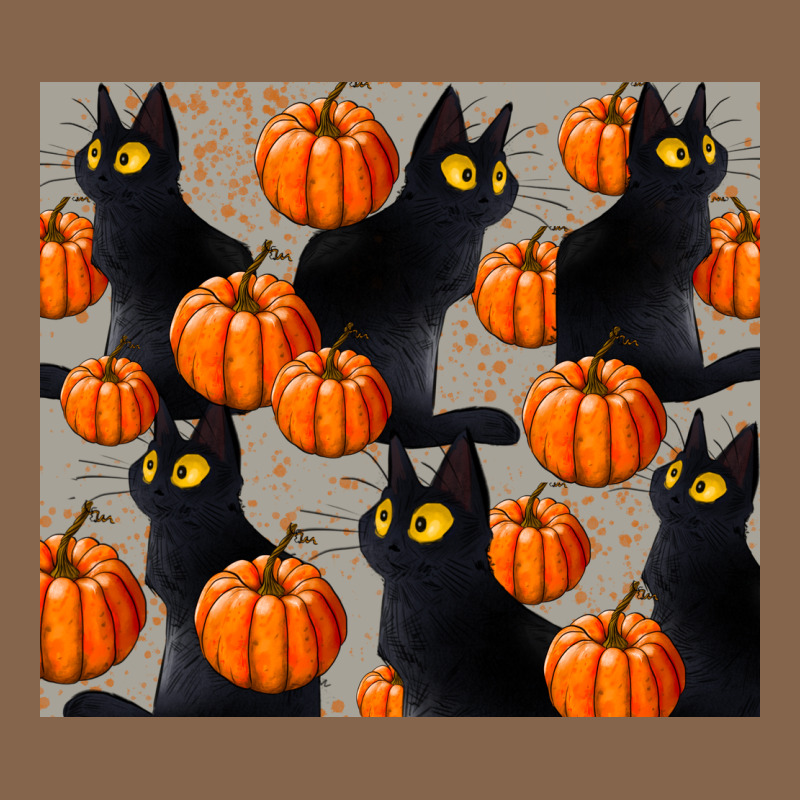 Black Cat With Pumpkins Tumbler Premium Tee by LillyAllenDesigns | Teevron