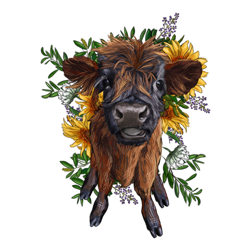 Highland Cow With Sunflower Premium Sweatshirt by RanaPortraitStore | Teevron