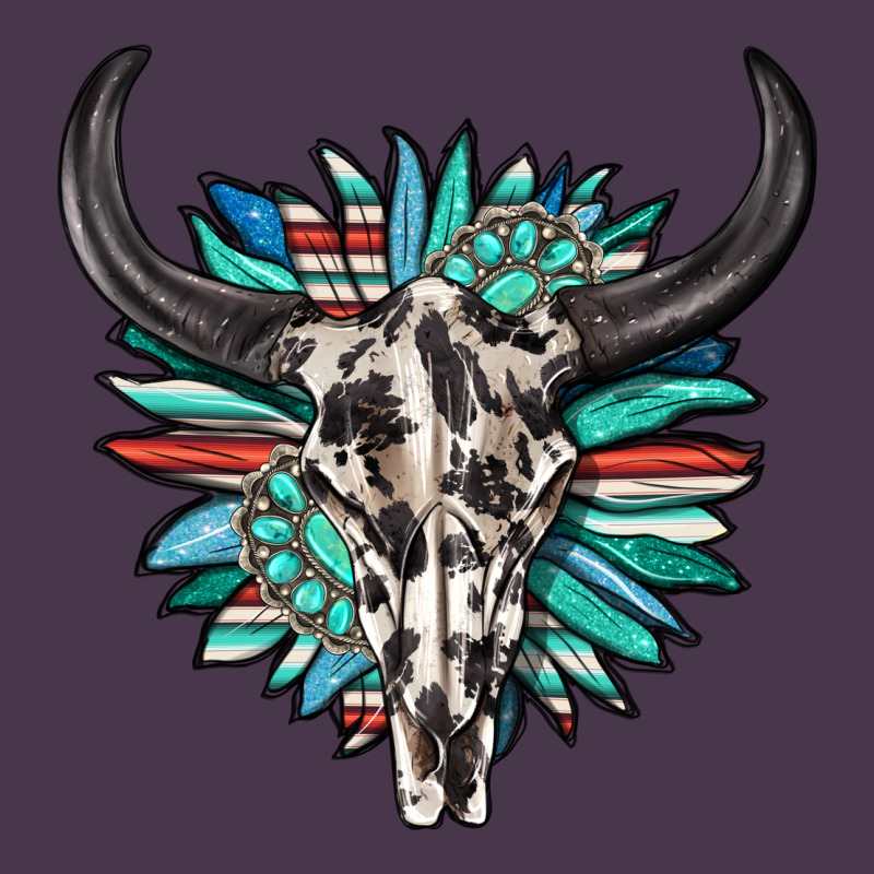 Western Bull Skull With Sunflower And Gemstone Heavyweight Hoodie by texasbilliewilder | Teevron