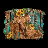 Highland Cow Family Cattle And Calf With Sunflower And Turquoise Backg Premium Sweatshirt | Teevron