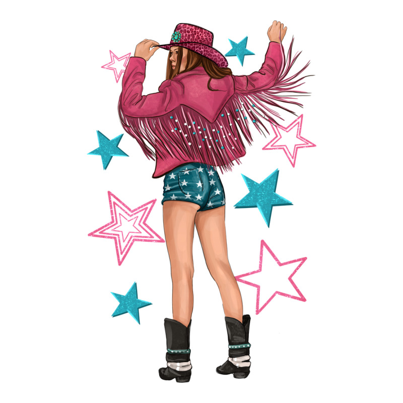 Western Pink With Stars And Cowgirl Heavyweight Hoodie by texasbilliewilder | Teevron