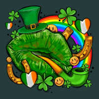 St Patricks Lips With Horseshoe Rainbow And Shamrocks Premium Hoodie | Teevron