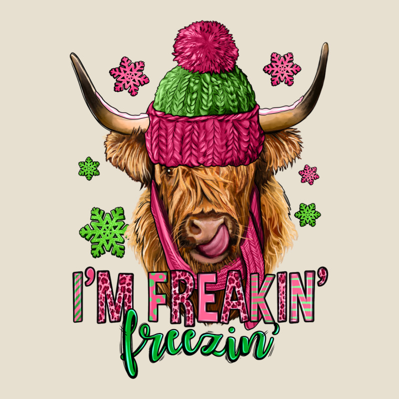 I'm Freakin Freezin Pink Christmas Long Haired Cow Urban Hoodie by Jasminsmagicworld | Teevron