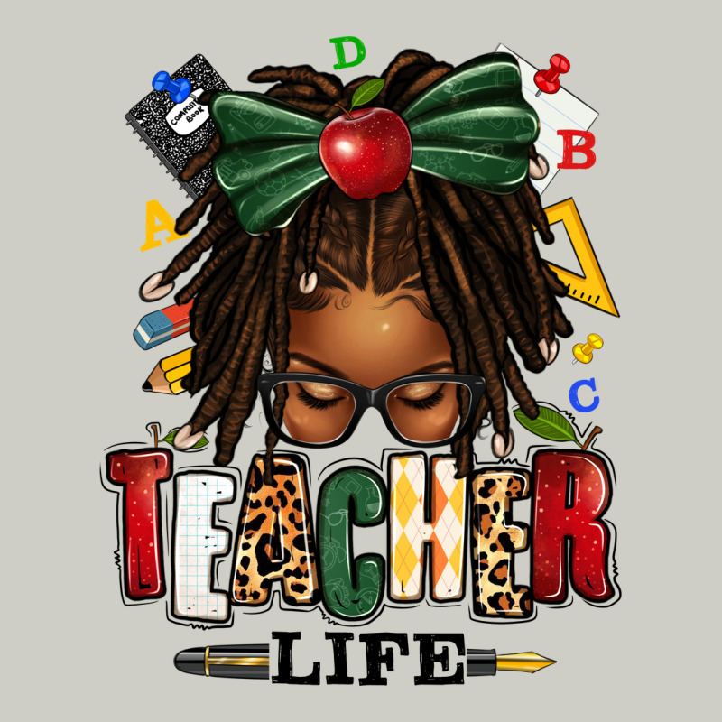 Teacher Life Afro Locs Messy Bun Heavyweight Hoodie by texasbilliewilder | Teevron