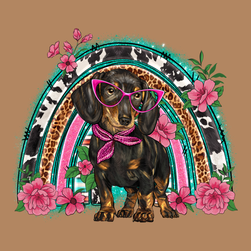 Dachshund Dog Pink  Floral Rainbow Long Sleeve Tee by BarkalooDesign | Teevron
