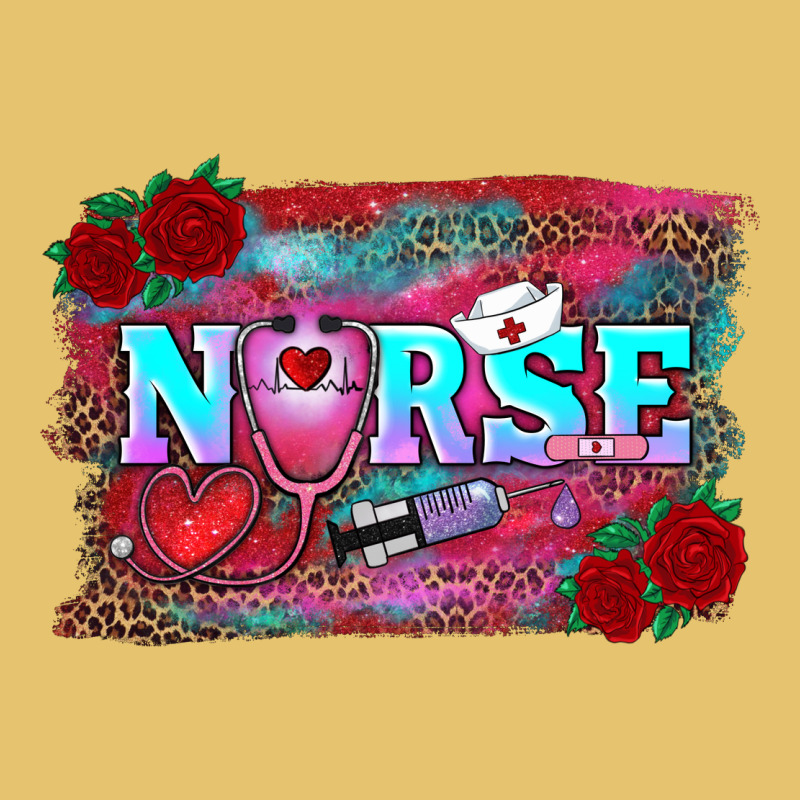 Valentine's Day Nurse With Leopard And Turquoise Background Premium Sweatshirt by RanaPortraitStore | Teevron