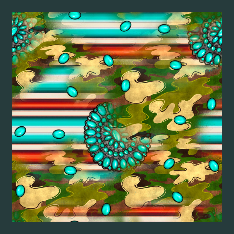 Camouflage Serape Gemstone Seamless Pattern Premium Hoodie by BundleAndBundleShop | Teevron
