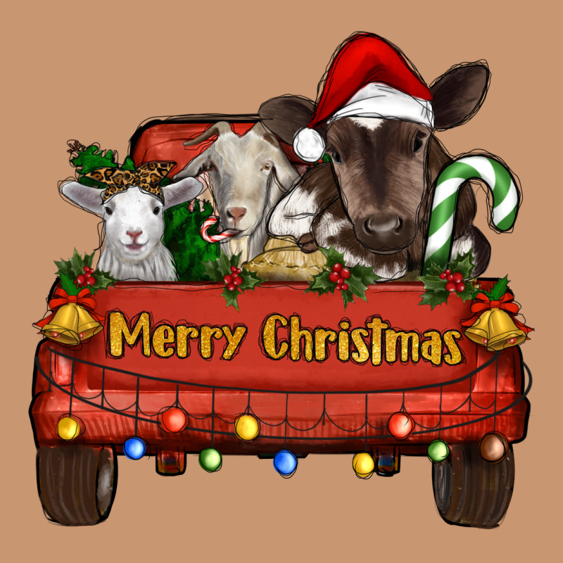 Merry Christmas Truck Farm Animals Heavyweight Hoodie by RanaPortraitStore | Teevron