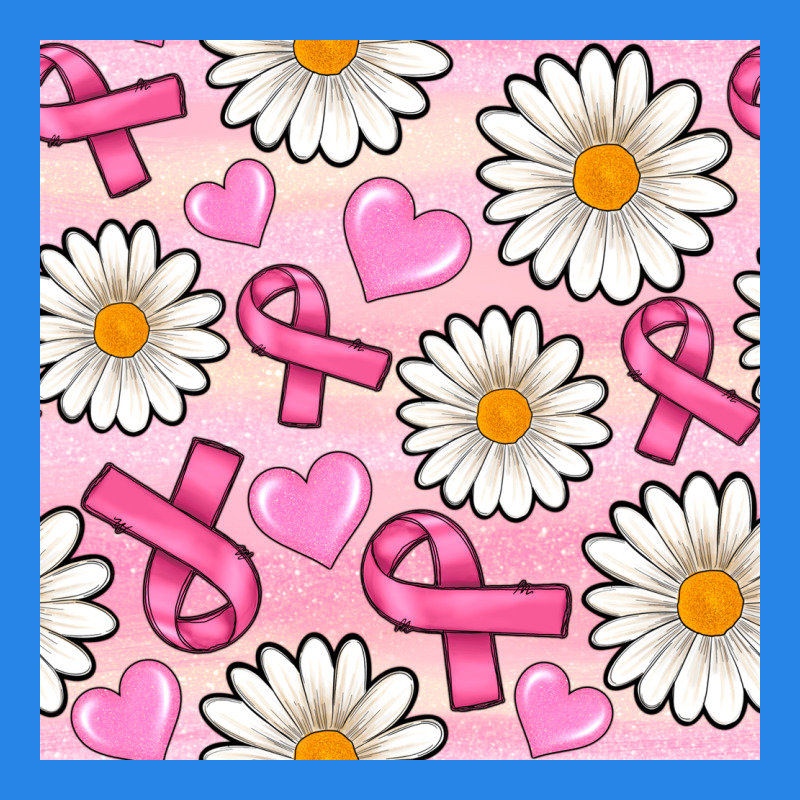 Breast Cancer Awareness With Daisy And Heart Seamless Pattern Premium Hoodie by BundleAndBundleShop | Teevron