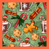 Christmas Hot Chocolate And Cookies Seamless Pattern Premium Hoodie | Teevron