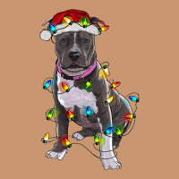 Pitbull With Christmas Lights Heavyweight Hoodie | Teevron