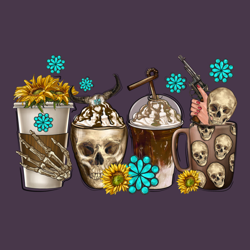 Coffee Cups Bull Skull With Gemstones Heavyweight Hoodie by texasbilliewilder | Teevron