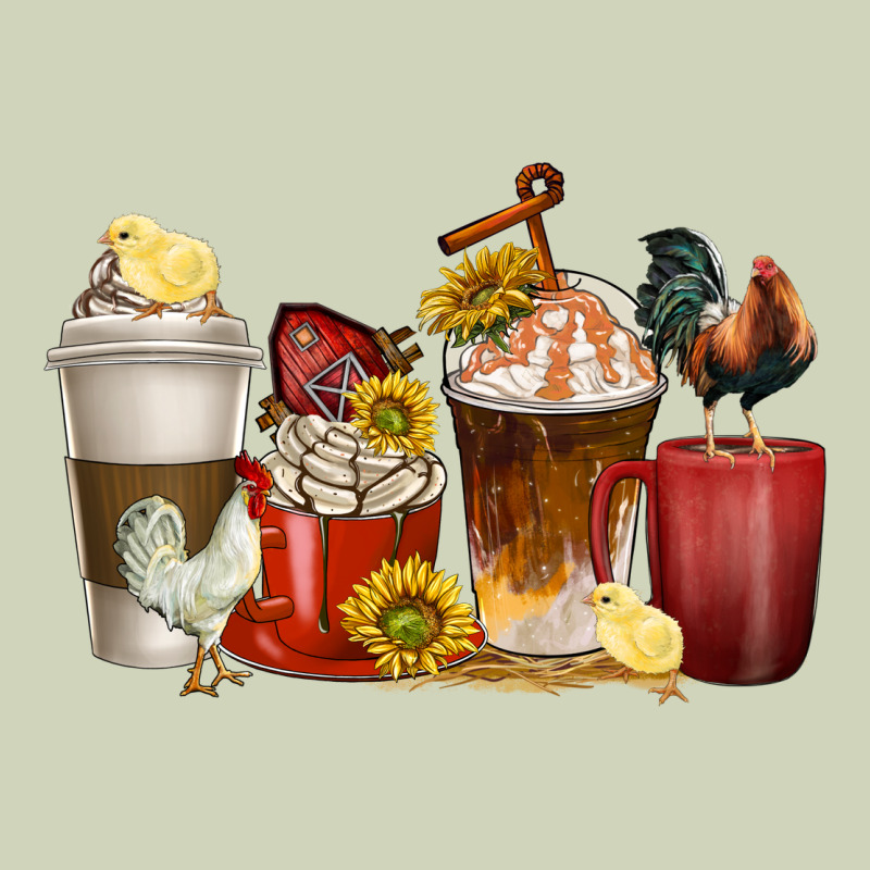 Coffee Cups Rooster Heavyweight Hoodie by texasbilliewilder | Teevron