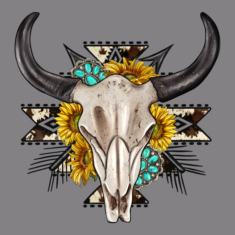 Cow Aztec Western Bull Skull Heavyweight Hoodie by texasbilliewilder | Teevron