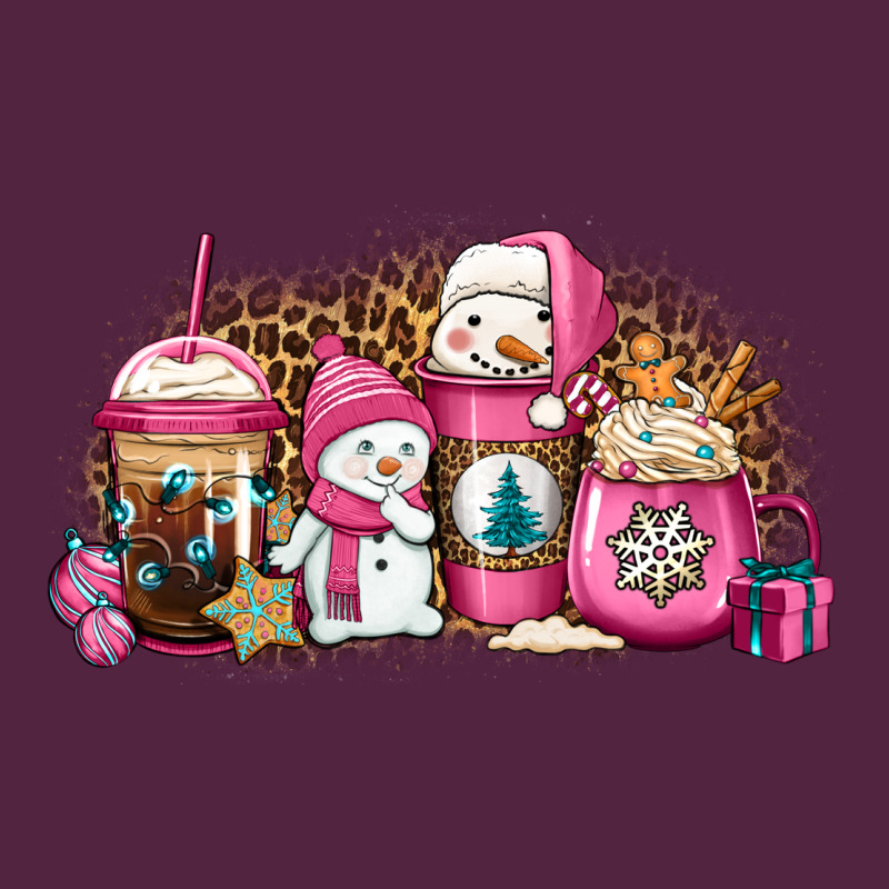 Pink Christmas Winter Snowman Coffee Urban Hoodie by Jasminsmagicworld | Teevron