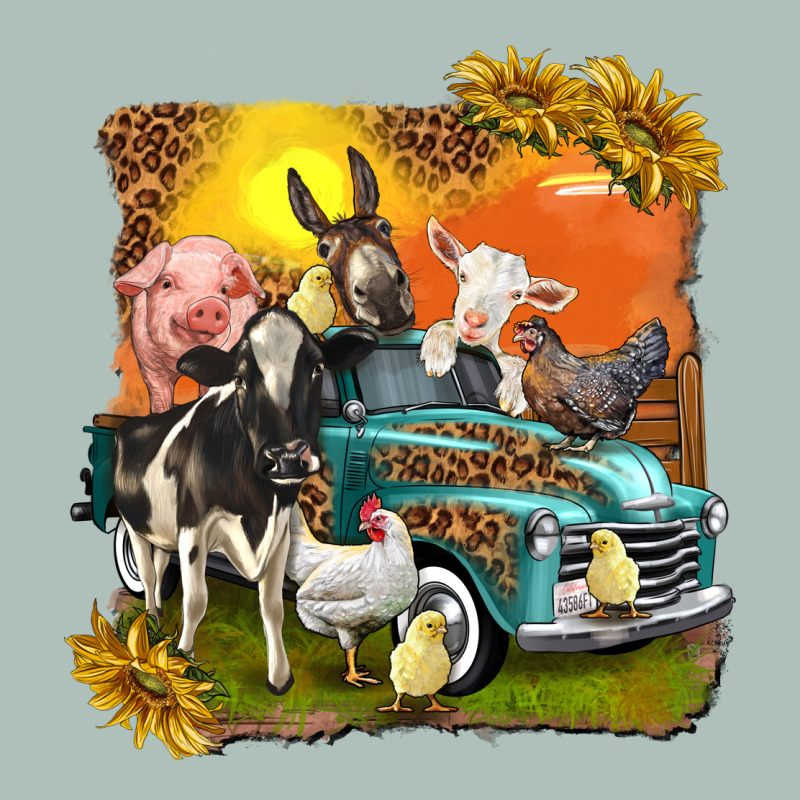 Farm Truck With Farm Animals Heavyweight Hoodie by texasbilliewilder | Teevron