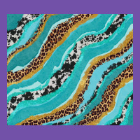 Turquoise Brushstrokes With Leopard And Cowhide Premium Sweatshirt | Teevron