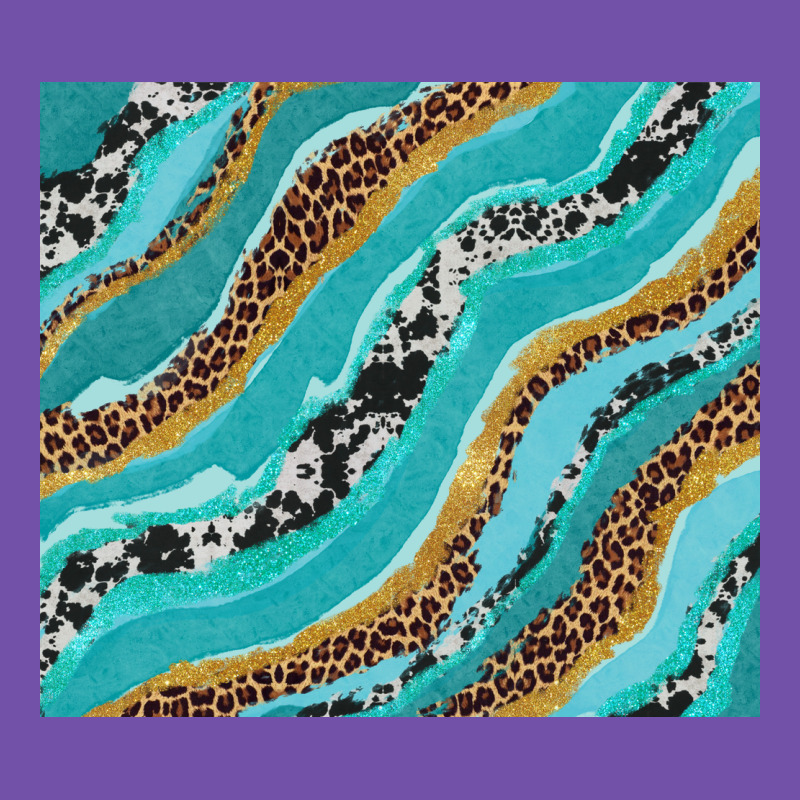 Turquoise Brushstrokes With Leopard And Cowhide Premium Sweatshirt by RanaPortraitStore | Teevron