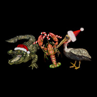 Christmas Alligator Pelican Crawfish Ladies Tee | Teevron