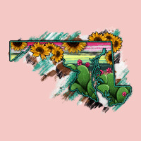 Maryland Map Sunflower Cactus Serape Urban Heavy Tee | Teevron