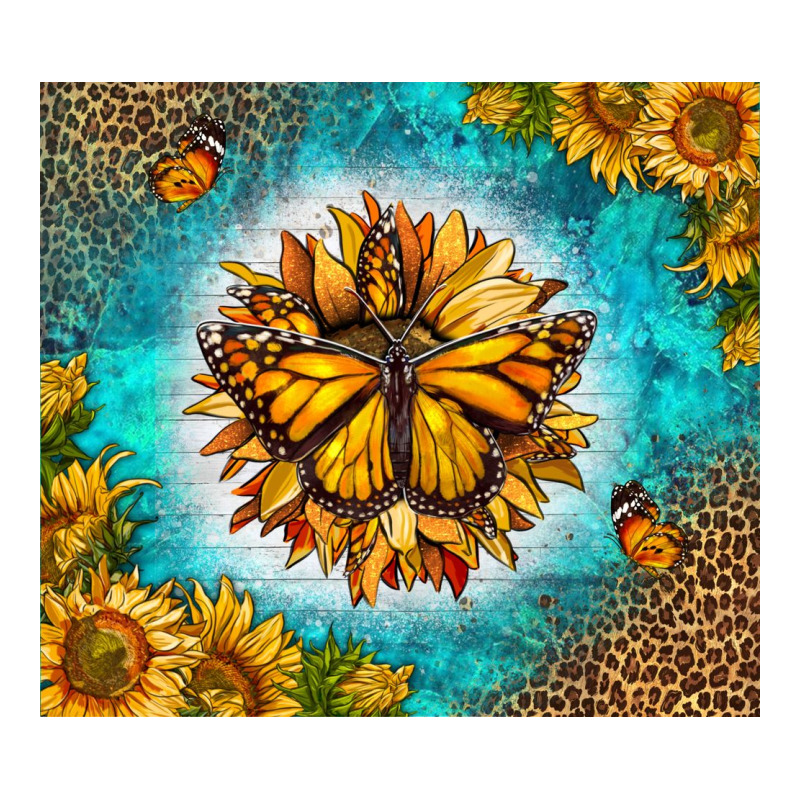 Monarch Butterfly Sunflower Premium Tee by LillyAllenDesigns | Teevron