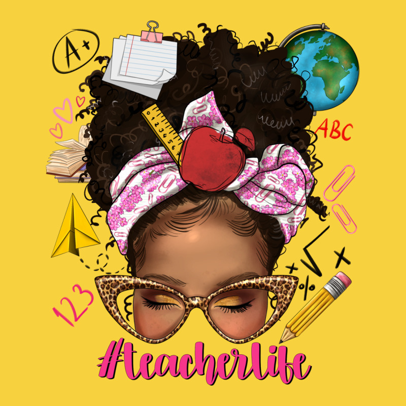 Afro Messy Bun Teacherlife Premium Sweatshirt by texasbilliewilder | Teevron