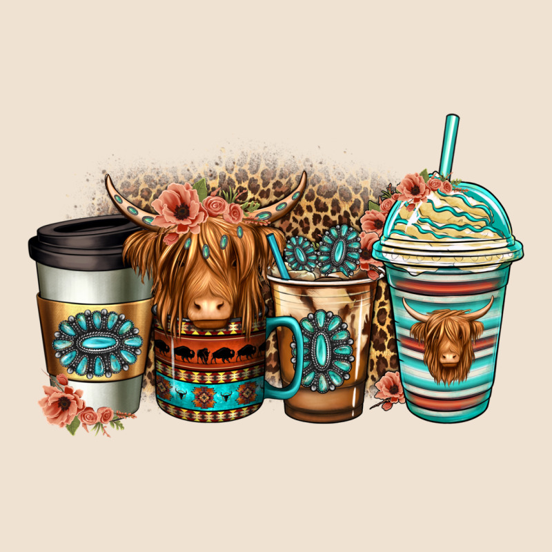 Serape Floral Longhaired Cow Coffee Cups Urban Hoodie by Jasminsmagicworld | Teevron