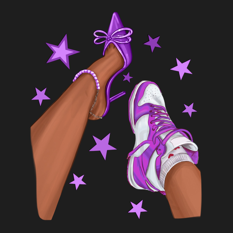 Purple Afro Girl Sneakers And Heels Heavyweight Hoodie by texasbilliewilder | Teevron