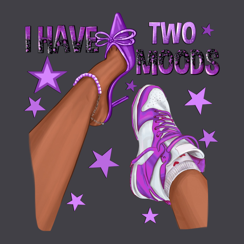 Purple I Have Two Moods Afro Girl Sneakers Heavyweight Hoodie by texasbilliewilder | Teevron