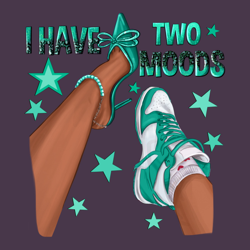 Teal I Have Two Moods Afro Girl Sneakers Heavyweight Hoodie by texasbilliewilder | Teevron
