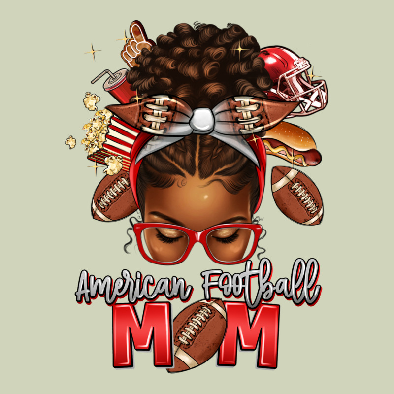 American Football Mom Red And Silver Afro Messy Bu Heavyweight Hoodie by texasbilliewilder | Teevron