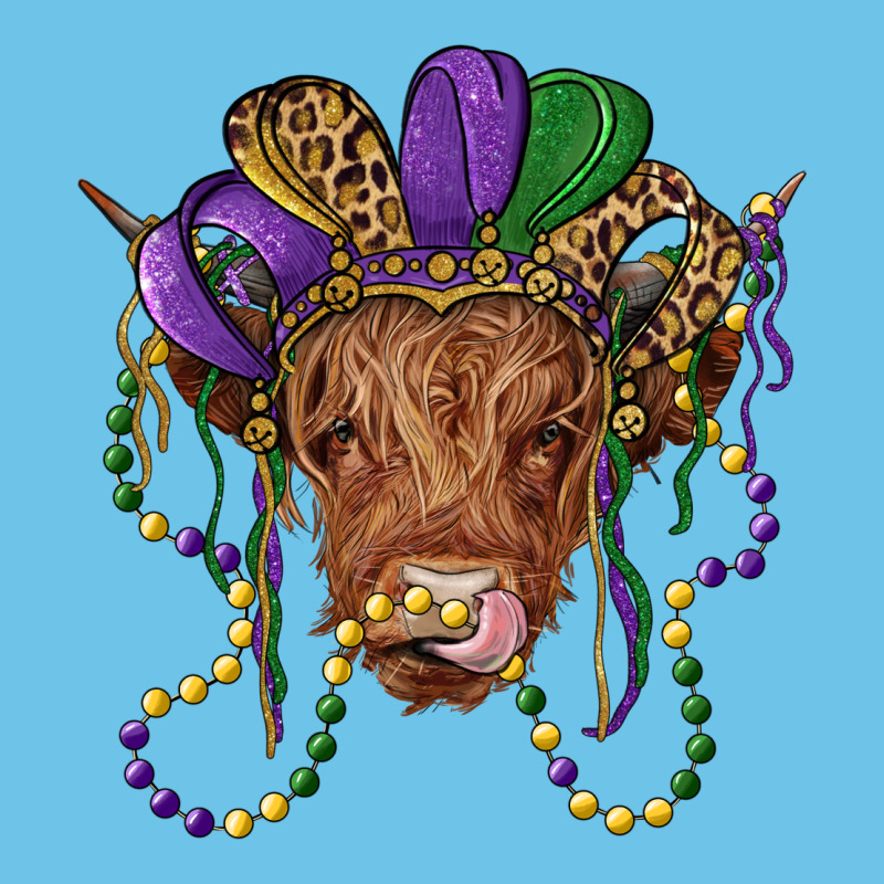 Highland Cow With Mardi Gras Hat Premium Sweatshirt by RanaPortraitStore | Teevron
