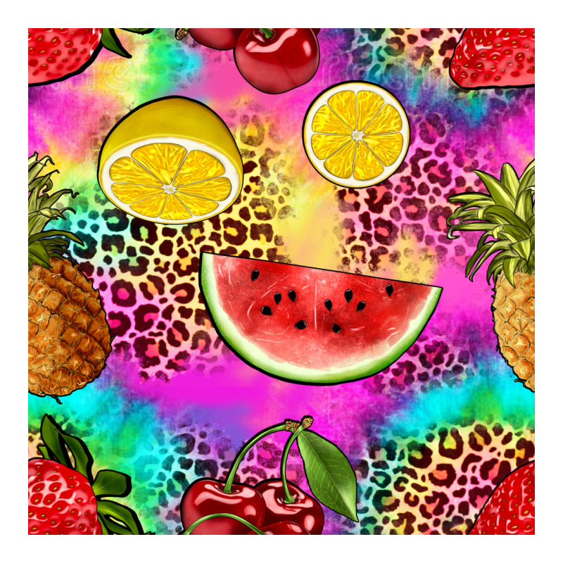 Fruits Leopard Tie Dye Seamless Pattern Premium Sweatshirt by Zillion Design Studio | Teevron