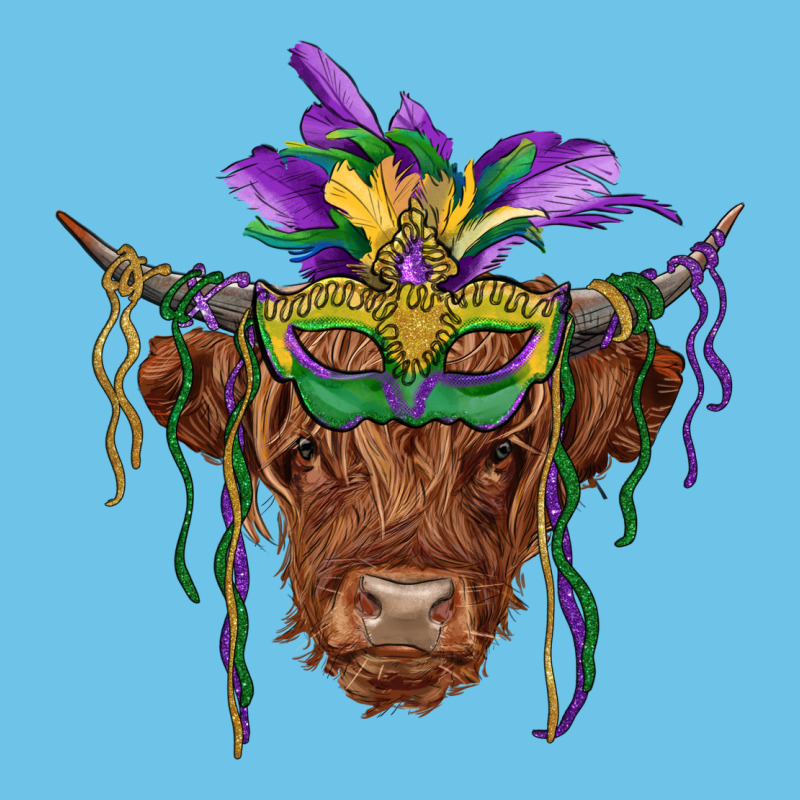 Mardi Gras Mask Highland Cow Premium Sweatshirt by RanaPortraitStore | Teevron