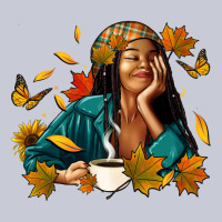 Fall Afro Woman With Coffee Heavyweight Hoodie | Teevron