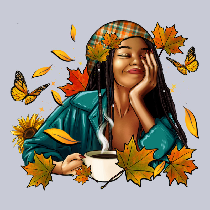 Fall Afro Woman With Coffee Heavyweight Hoodie by RanaPortraitStore | Teevron