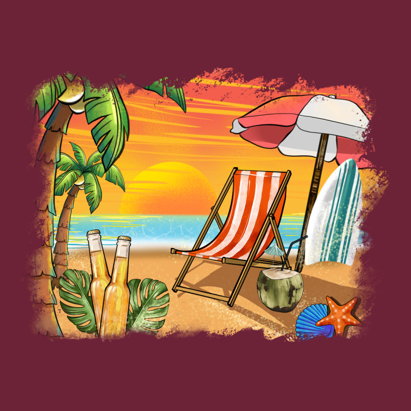 Sunset Beach Background Long Sleeve Tee by BarkalooDesign | Teevron