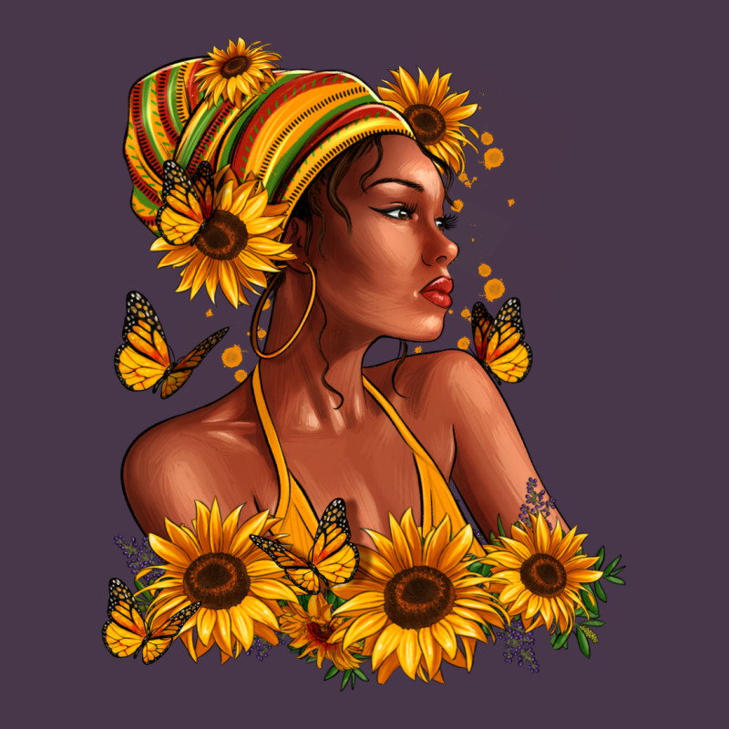 Afro American Woman Sunflowers Heavyweight Hoodie by RanaPortraitStore | Teevron
