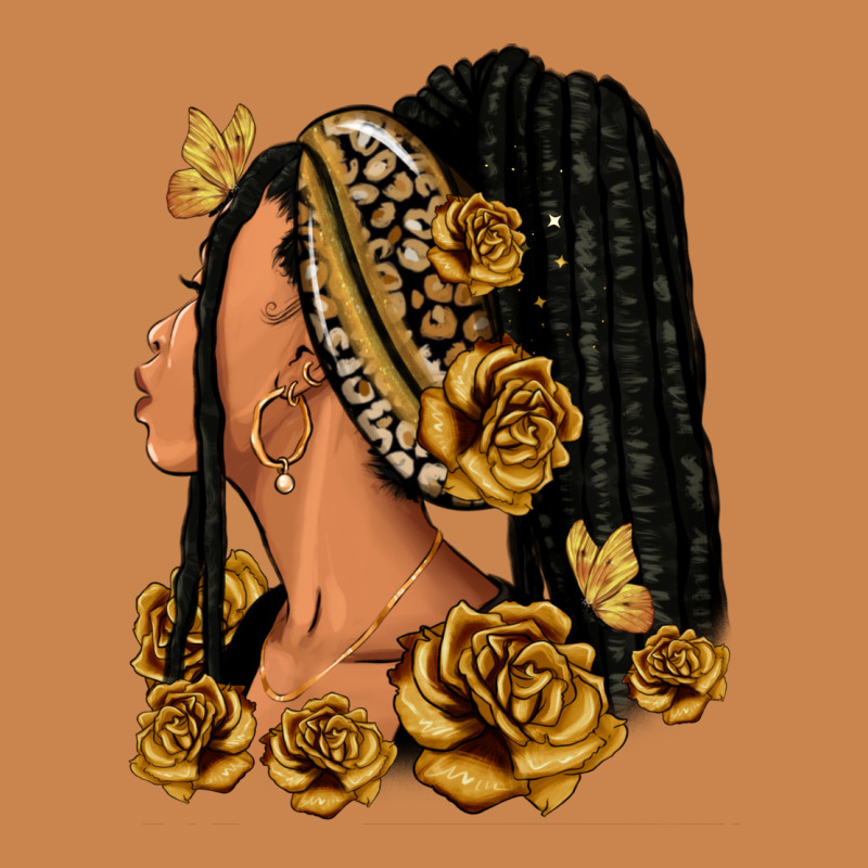 Gold Roses Afro Woman Heavyweight Hoodie by RanaPortraitStore | Teevron