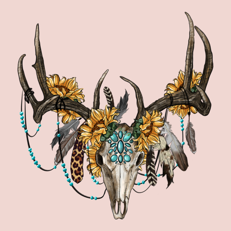 Boho Deer Skull Sunflowers And Gemstone Premium Sweatshirt by RanaPortraitStore | Teevron
