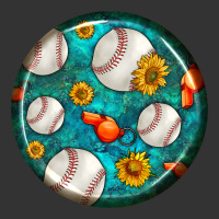 baseball with sunflower round earrings | Teevron