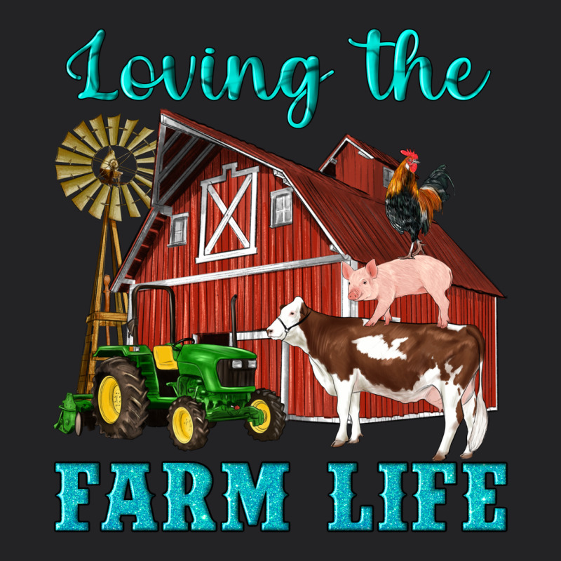 Western Loving The Farm Life Barn Cow Pig Rooster Tractor Wind Wheel Vintage Tee by Artiststas | Teevron