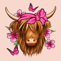 Floral Pink Bandana Longhaired Cow Urban Hoodie | Teevron