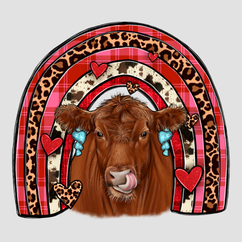 Valentines Red Angus Rainbow Premium Hoodie by JahusDesignShop | Teevron