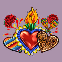 Sacred Heart With Leopard And Serape Heart Heavyweight Hoodie | Teevron