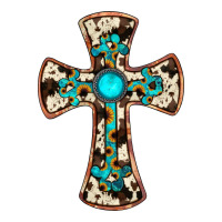 cowhide gemstone  cross | Teevron
